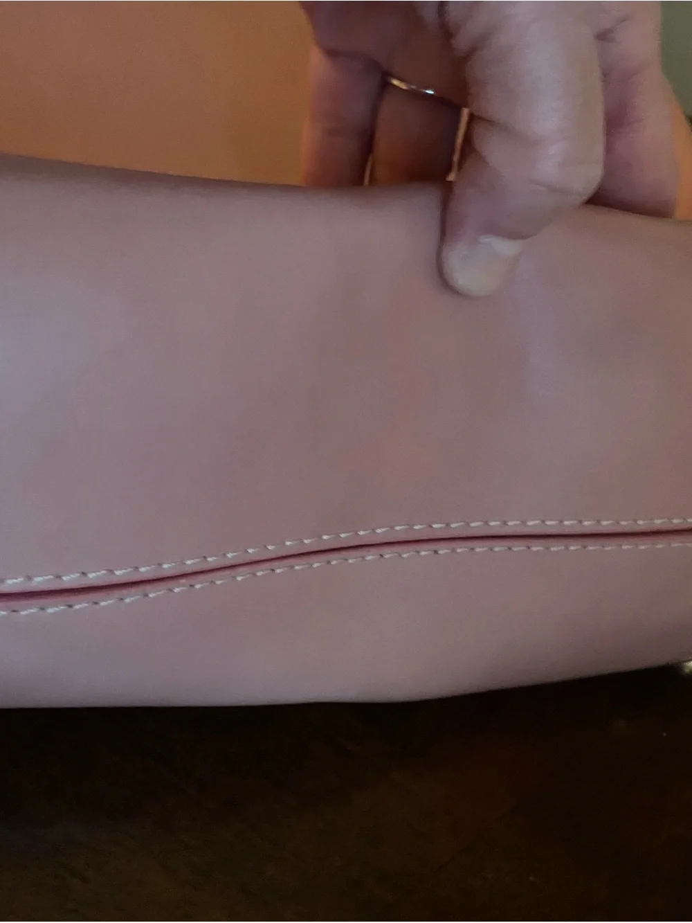 Alberta Di Canio Blush Pink Tote with Gold Accent - Picture 13 of 16